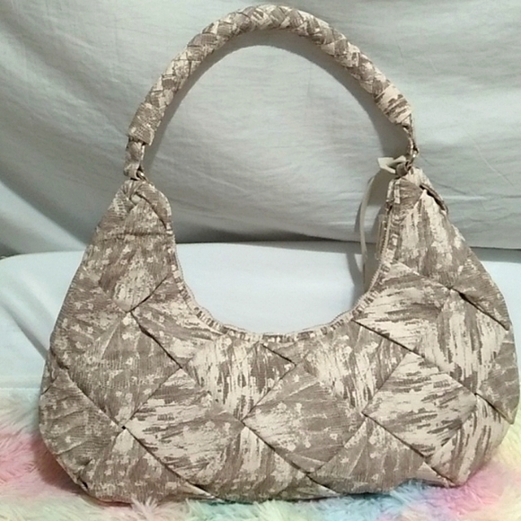 SALE! NWT Jason Wu Woven Nylon Ivory Lizard Print Shoulder Bag - Picture 7 of 15